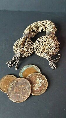 Old Victorian Coin Purse with Old Australian Coins …beautiful collection set 3