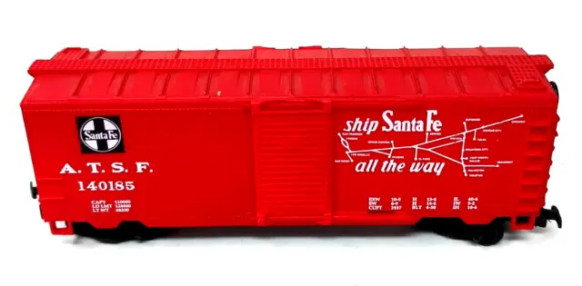HO Scale Life Like A.T.S.F. 140185 Box Car Ship Santa Fe All The Way Red #M6