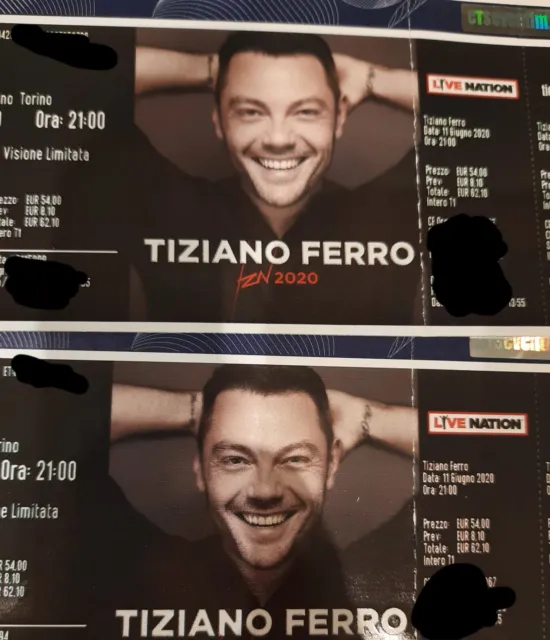 2 Biglietti Concerto Tiziano Ferro, l'11 giugno 2023, ore 21:00, Stadio Torino