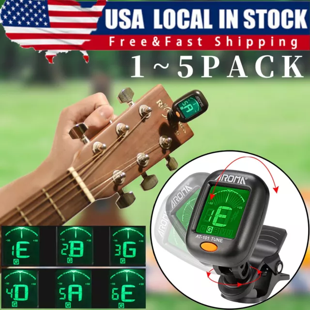 LCD Clip On Chromatic Acoustic Electric Guitar Bass Ukulele Banjo Violin Tuner