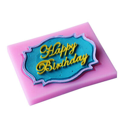 Feliz cumpleaños molde de silicona chocolate fondant decoración de pastel herramientas utensilios de hornear QZ