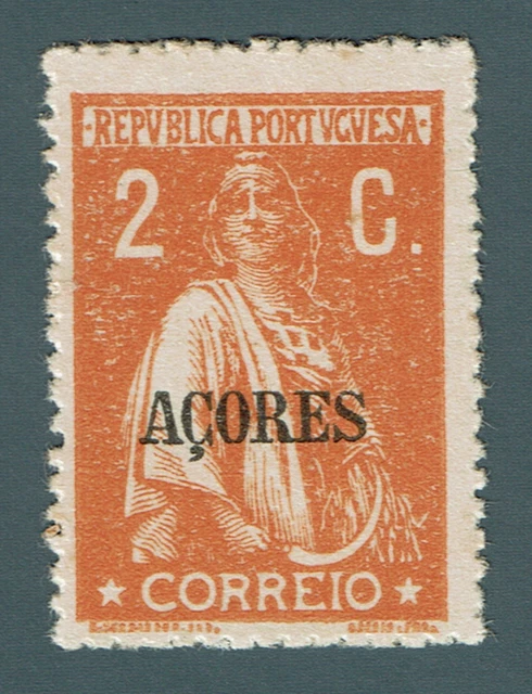 Portugal Açores 1918/21 Ceres 2c. Laranja #166 Cartolina Paper MH