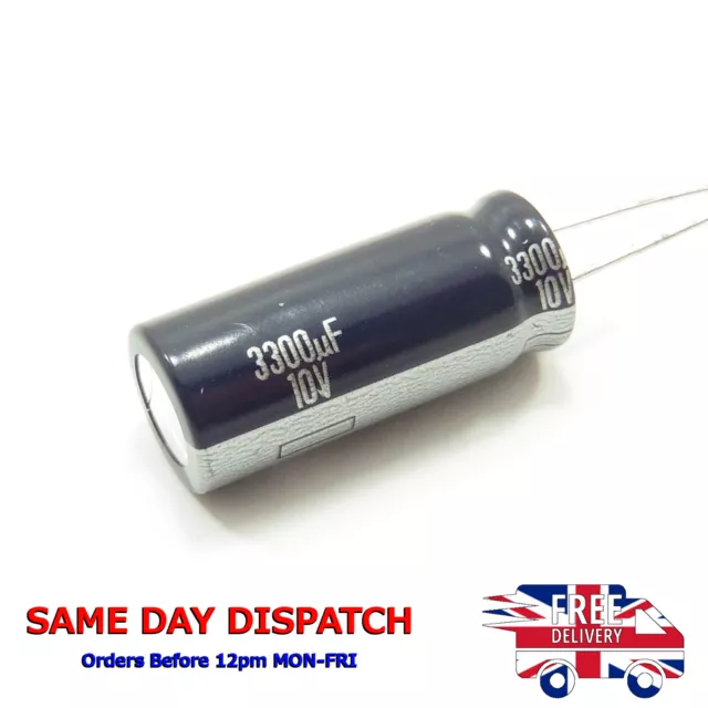 Original Panasonic 3300UF 10V Electrolytic Radial Fixed Aluminium Capacitor