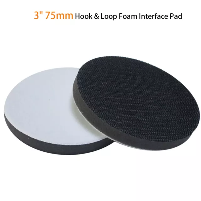 3" 75mm Hook & Loop Sponge Foam Interface Buffer Backing Pad Sanding Polishing