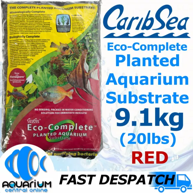 Carib Sea Eco Complete Planted Aquarium Substrate Red 9.1kg (20lbs) Gravel