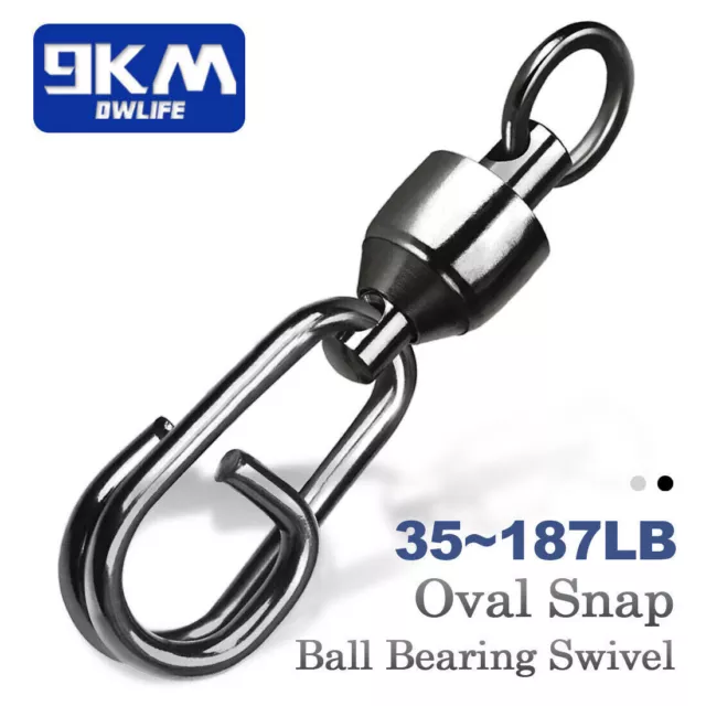 BALL BEARING FISHING Swivels with Fast Snap Clip Rolling Sea