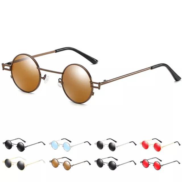 Round John Lennon Style Sunglasses Steampunk Retro Vintage Metal Frame Glasses
