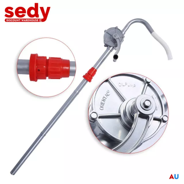 Hand Rotary Self Dispense Oil Diesel Fuel Pump Aluminium Alloy Drum Tank Barrel