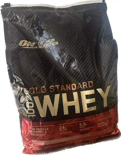 Optimum Nutrition Gold Standard 100% Whey Protein Powder Strawberry 10 Pound