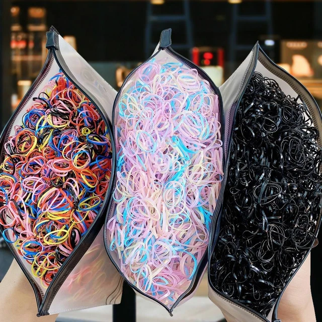 1000pcs/pack Disposable Hair Bands Woman Hairties Elastic Rubber Band Colorful H
