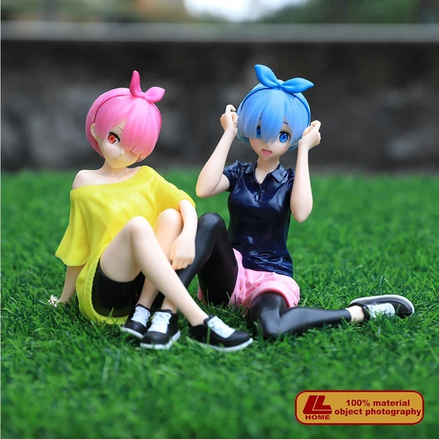 Anime Re Life In a Different World Ram & Rem 2pc Relax time Figure Statue Gift