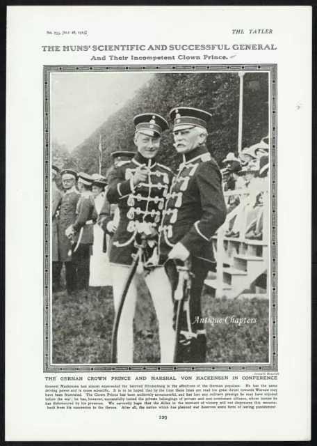 Wilhelm German Crown Prince Marshal Mackensen 1915 Donald McLeish Photo Article 2