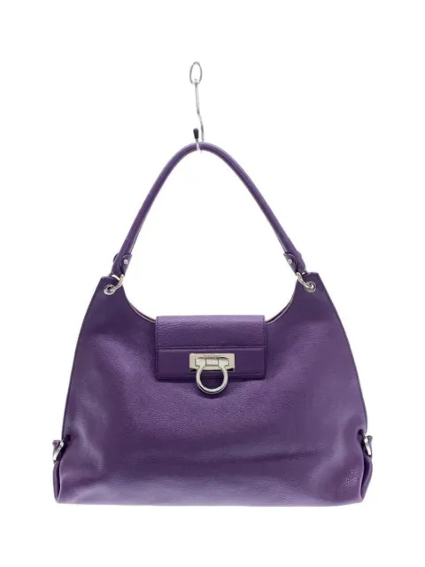 Salvatore Ferragamo Handbag leather Purple EE-21C676 Used