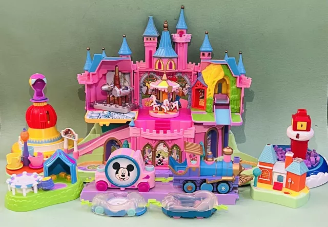 Bluebird Polly Pocket Disney Magic Kingdom Castle and Train Playset, Pls Read