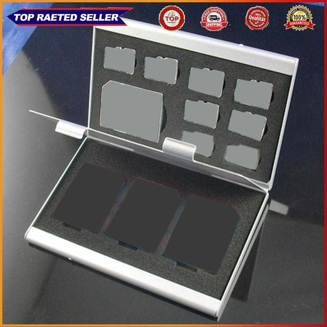 Organizador de soporte para tarjetas de memoria soporte para contenedores de aluminio para tarjetas de memoria SD TF