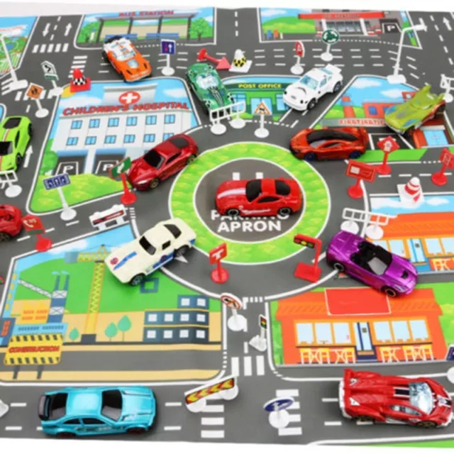 Kids Attractive Colors Playing Mat City Road Parking Map Theme Educational Toys