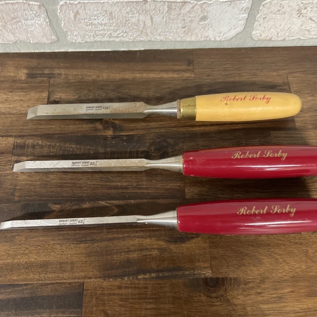 Juego de cinceles de herramientas de torneado de madera Robert Sorby 6 mm1/4"" 8 mm5/16"" 13 mm
