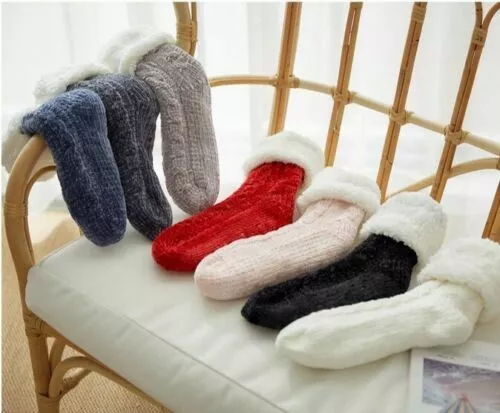 Soft Fleece Lined Sock Slipper Warm Winter Bed Women Ladies Socks Fluffy Fur