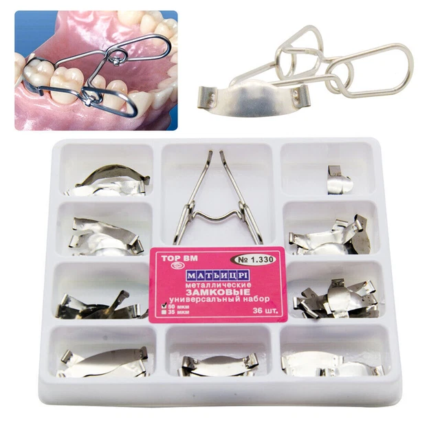 DENTAL MATRIX BANDS Sectional Contoured Matrices Wedges w/Spring Clip