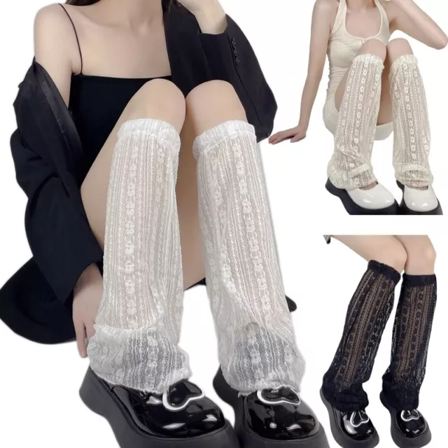 Women Girls Ruffle Flared Leg Warmers Knitted Warm Legging Socks Cute  Winter 