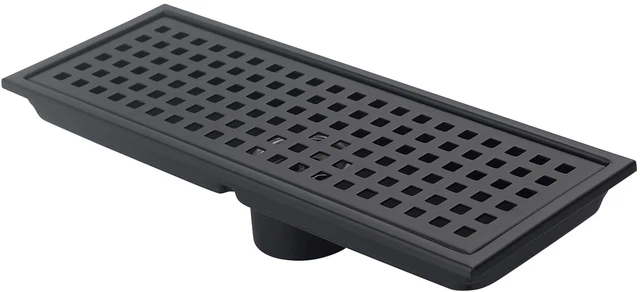 Drenaje de piso de ducha rectangular de 12 pulgadas desmontable para insertar la malla