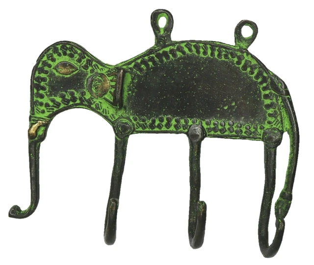 Elephant Shape Vintage Antique Style Handmade Brass Wall Hook Hanger Home Décor