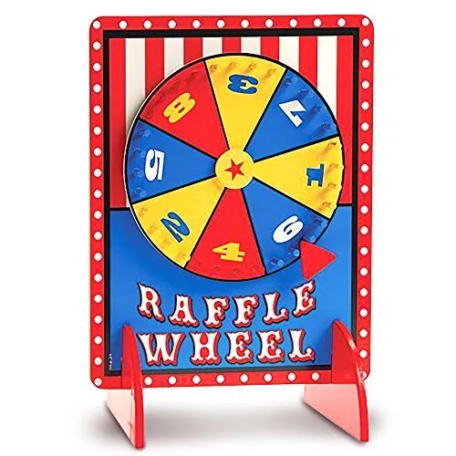 Gamie Tabletop Spinning Raffle Wheel with Stand Premium Quality Wood Spinning...