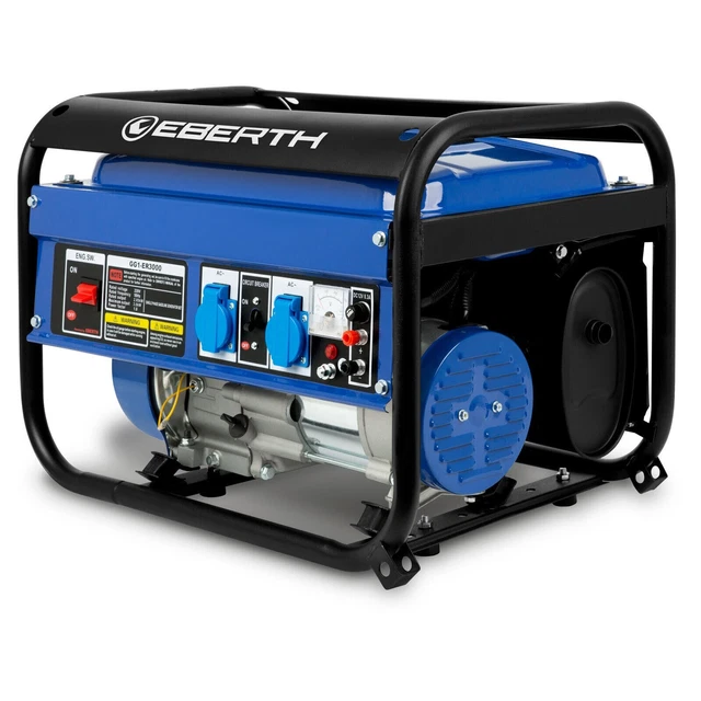 Generatore Di Corrente EBERTH 1000W - Motore Benzina 4T, 230V E 12V, Portatile Da 21 Kg
