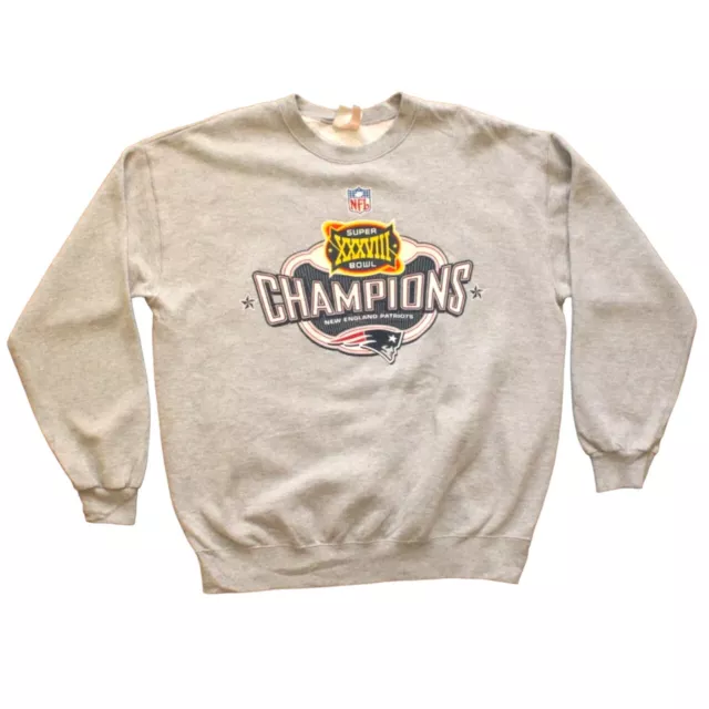 Felpa pesante vintage Lee Super Bowl New England Patriots maglione NFL XL