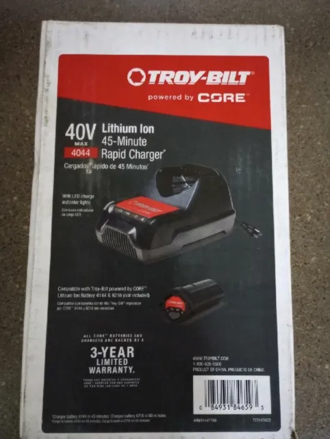 Troy-Bilt Core 40V Li-Ion Battery Charger 4044 New Oem *Free Shipping*