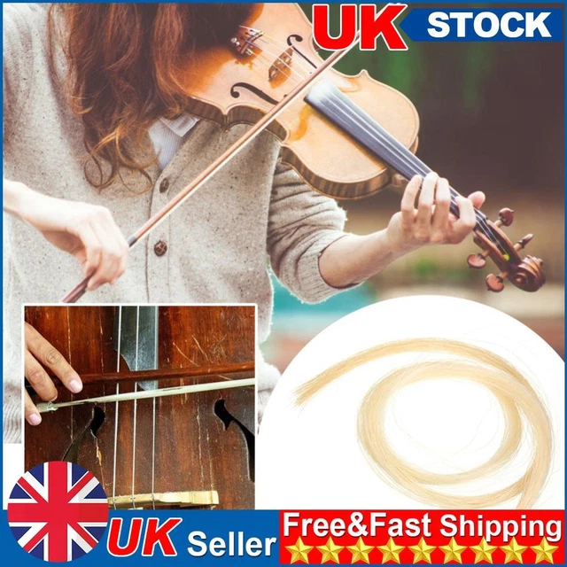2 Hank Universal Yellow+White Stallion Horse Hair for Violin Bow Instrument Part