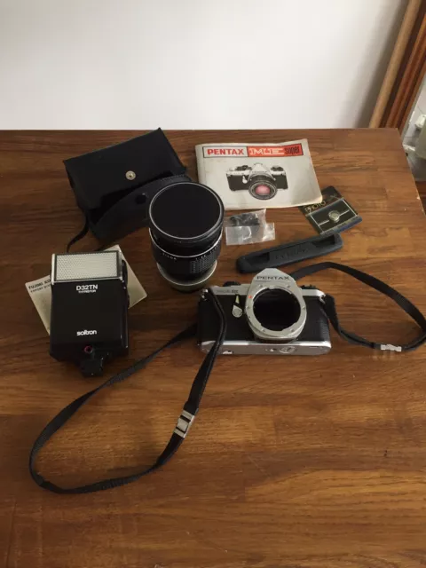Pentax ME Super Sicor Objectif Flash Soltron Lot Appareil Photo Camera Reflex