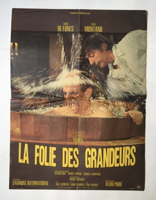 Affiche de cinéma ancienne. La folie des grandeurs