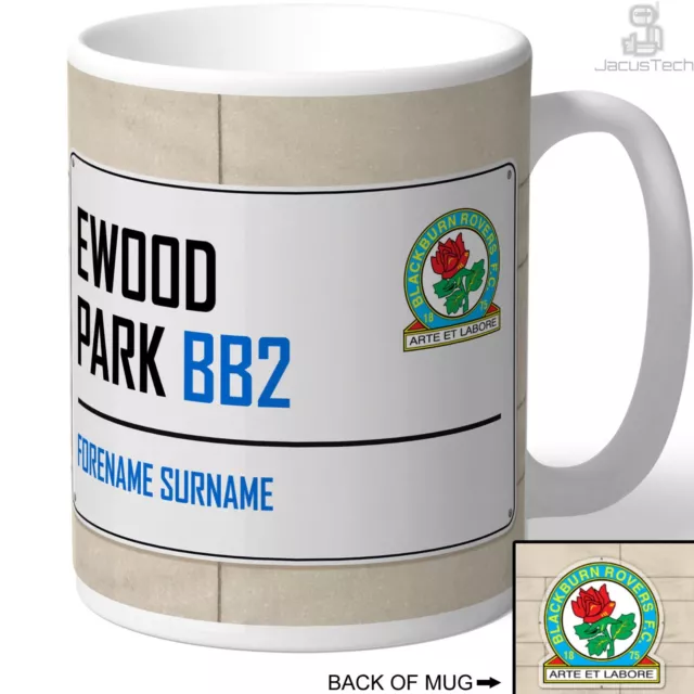 Blackburn Rovers Mug, Personalised Cup. Official. Football Fan Birthday Gift.