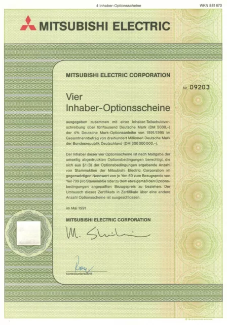 Mitsubishi Electric Corporation - Optionsschein - nicht entwertet - E-Industrie