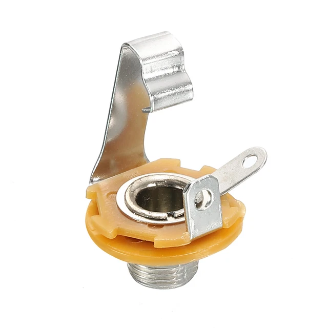 Lot De 2 Prises D'entrée Guitare 1/4" (jack) - Montage Sur Panneau - Dorées - Pour Guitare, Basse, Footswitch - Dimensions Filetage 9,2 Mm - 12