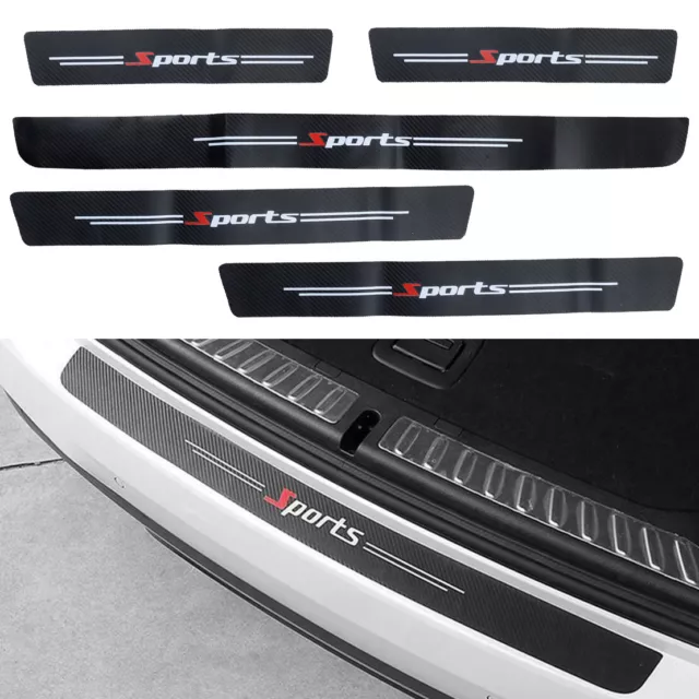 Universal Car Door Scuff Sill Cover Step Panel Trunk Protector Stickers 5Pcs New