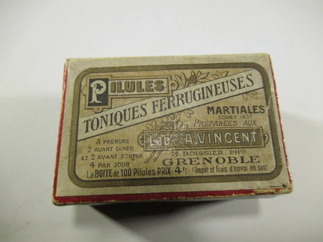 Boîte Médicaments Ancienne Calcium Sandoz – étain, Bleu/vert, Made In France