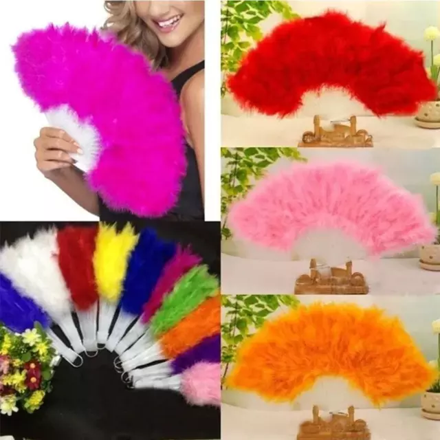Hot Feather Hand Fan Burlesque Showgirl Fancy Dress Costume Dance Show Supplies.