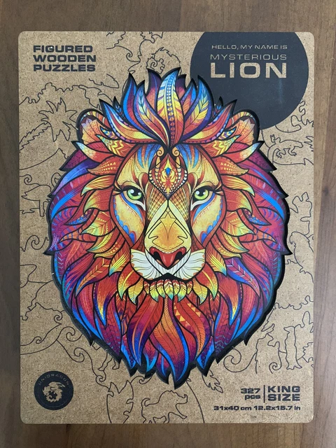 Unidragon Wooden Jigsaw Puzzles Mysterious Lion KING SIZE 327 Pieces Complete