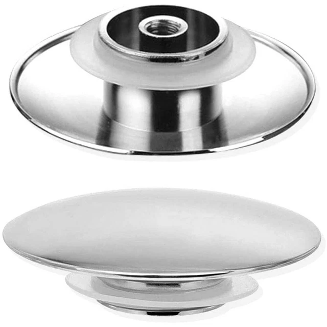 66mm Argenté Chrome Basin Waste Pop-Up Sink Fiche Casquette Click Clack Push