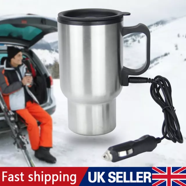 12V 450mL Water Heater Coffee Mug Auto Car Electric Travel Kettle Heating Cup UK