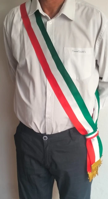 Fascia Tricolore Da Sindaco - Lusso, Made In Italy, Banda Regolabile, 200x90 Cm - Foto 2