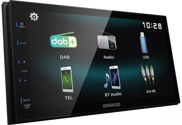 Kenwood 2-DIN Digital Autoradio DAB+ Bluetooth für BMW 5er E39 schwarz Quadlock 3