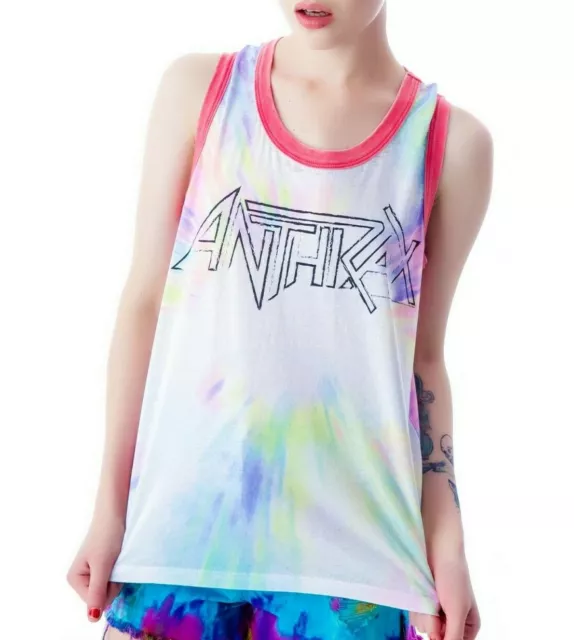 Anthrax Tie Dye tank top by Chaser Brand 80's 90's Metal Band Tee