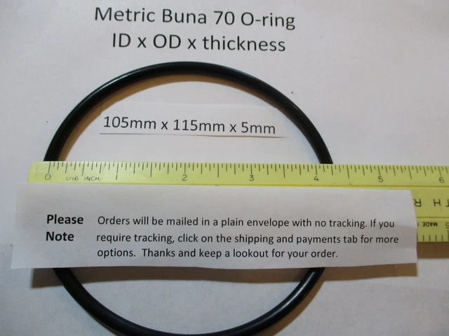 105MM ID X 115mm OD x 5mm thick O-ring. Buna-70. Quan 1. $8.96 ...
