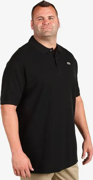 $130 Lacoste Men's Tall Classic Pique Polo Cotton Black size 2XLT/Eur9L.