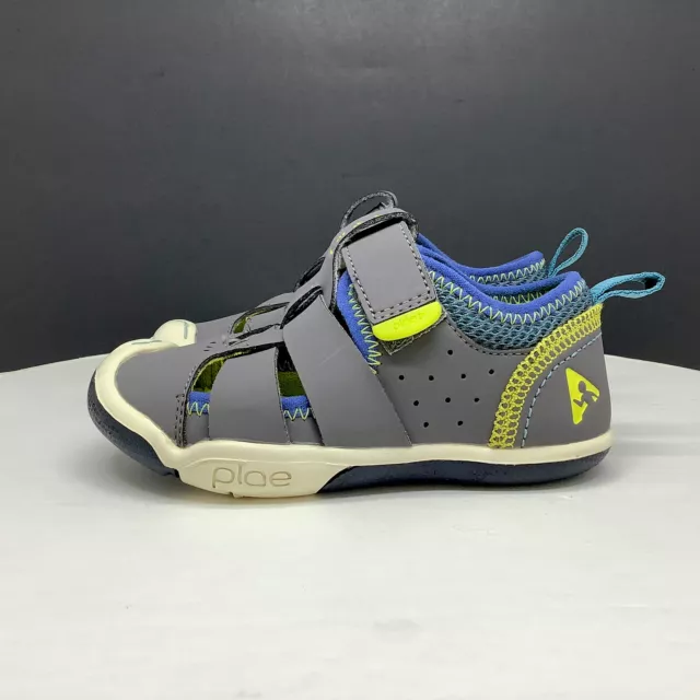 Plae Sandals Kids 8 Sam 2.0 Fisherman Gray blue Lime Sport Shoes 106251-053