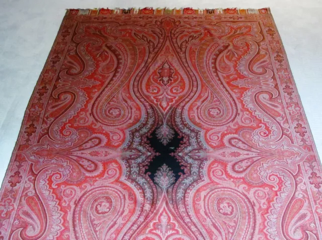 Signed Antique 19th Century French Paisley Kashmir Design Shawl Multi color. 3