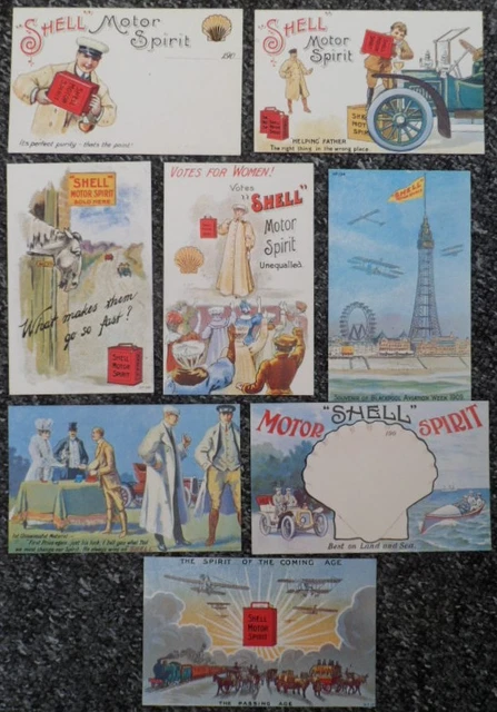 Shell Postcards 8 X SHELL Motor Spirit Postcards 1970'S - 90'S Oil Petrol Lubricating ...
